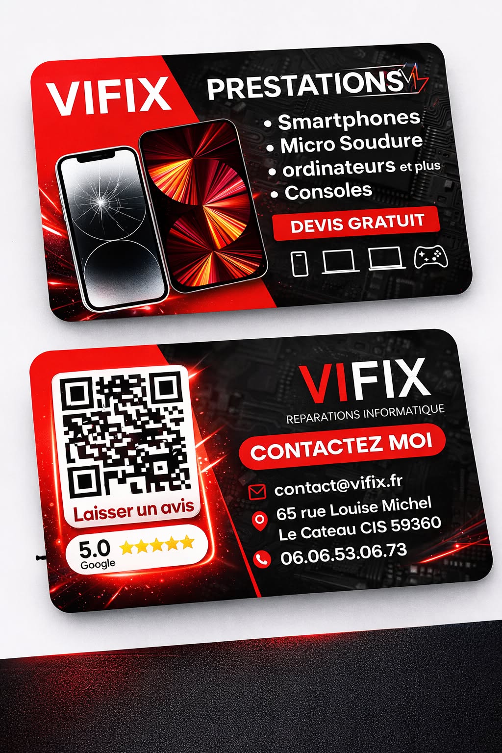 Carte de visite VIFIX avec QR code